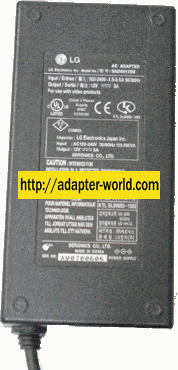 LG SAD6012SE AC DC ADAPTER 12V 5A POWER SUPPLY HL10007-2003A